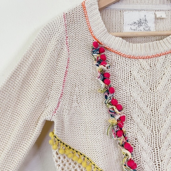 Anthropologie Angel of the North Pom  Pom Sweater - Picture 6 of 11